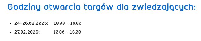 meble polska – godziny otwarcia