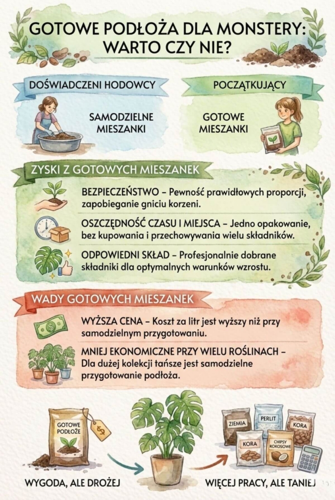 Monstera – jaka ziemia? Gotowe mieszanki Czy warto wybrać gotowe mieszanki ziemi do monstery?