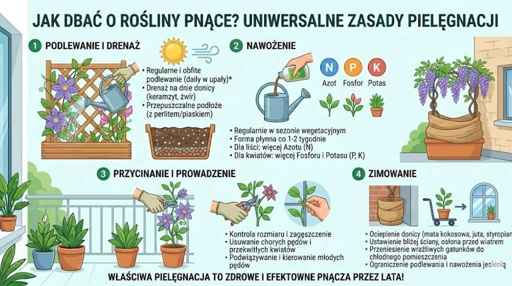 jak-dbac-o-rosliny-pnace zasady pielęgnacji roślin pnących