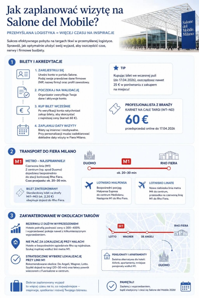 Salone del Mobile 2026 - jak zaplanować wyjazd na targi? Jak zaplanować wyjazd na targi projektantów wnętrz w Mediolanie?