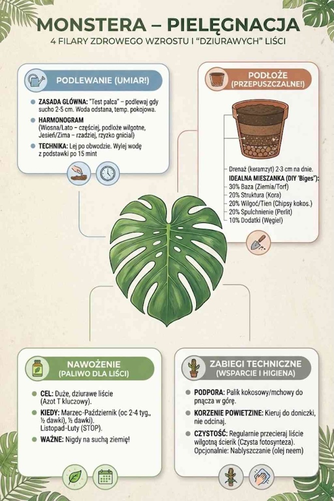 monstera pielęgnacja i zasady dbania monstera pielęgnacja - najważniejsze zasady