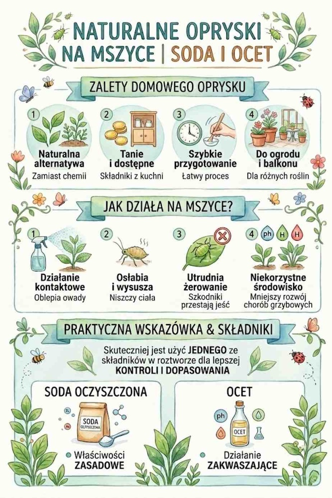oprysk na mszyce z sody i octu - sposób działania oprysk na mszyce z sody i octu - jak działa