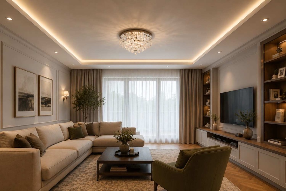 sufit-napinany-w-salonie-klasycznym sufit napinany w salonie eleganckim