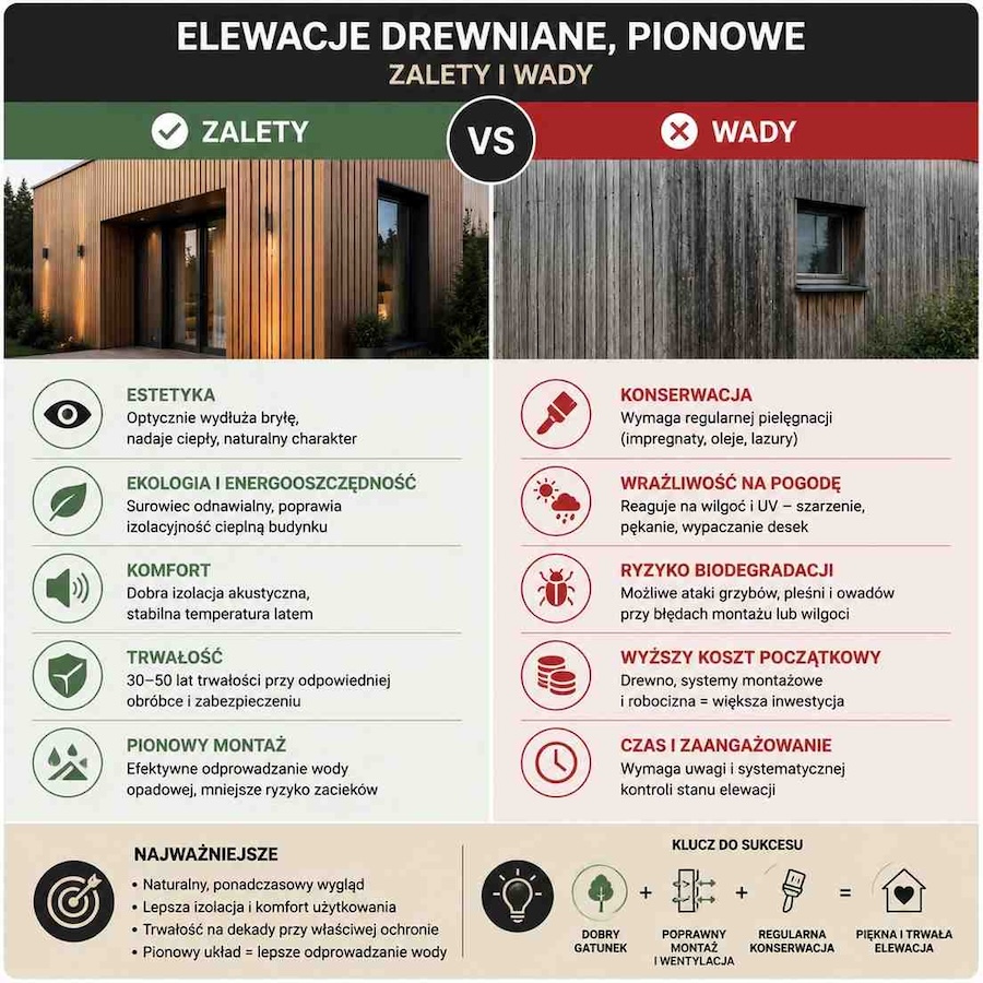 elewacje-drewniane-pionowe-wady-i-zalety elewacje drewniane pionowe - porównanie zalet i wad