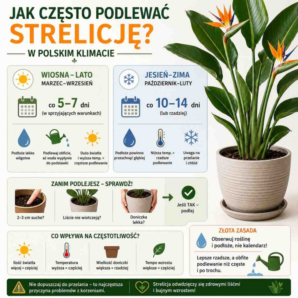 jak-czesto-podlewac-strelicje częstotliwość podlewania strelicji