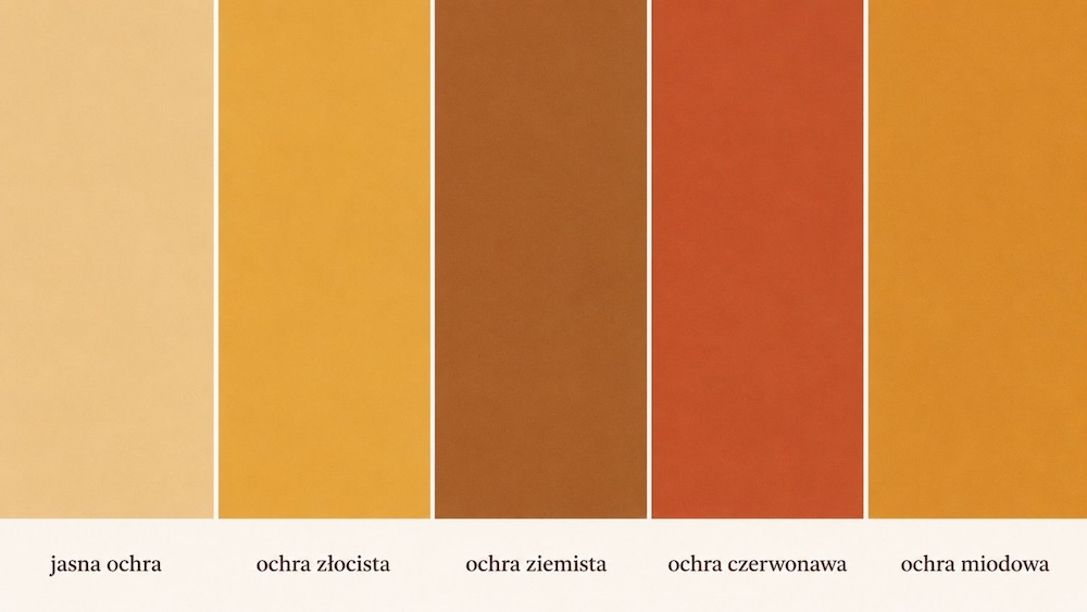 kolor-ochra-paleta-odcieni kolor ochra - paleta z odcieniami