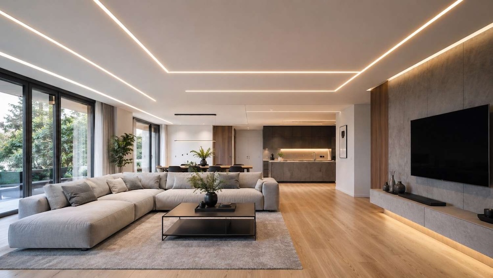 sufit-podwieszany-wzory-z-liniami-swietlnymi sufit podwieszany - wzory z liniami led