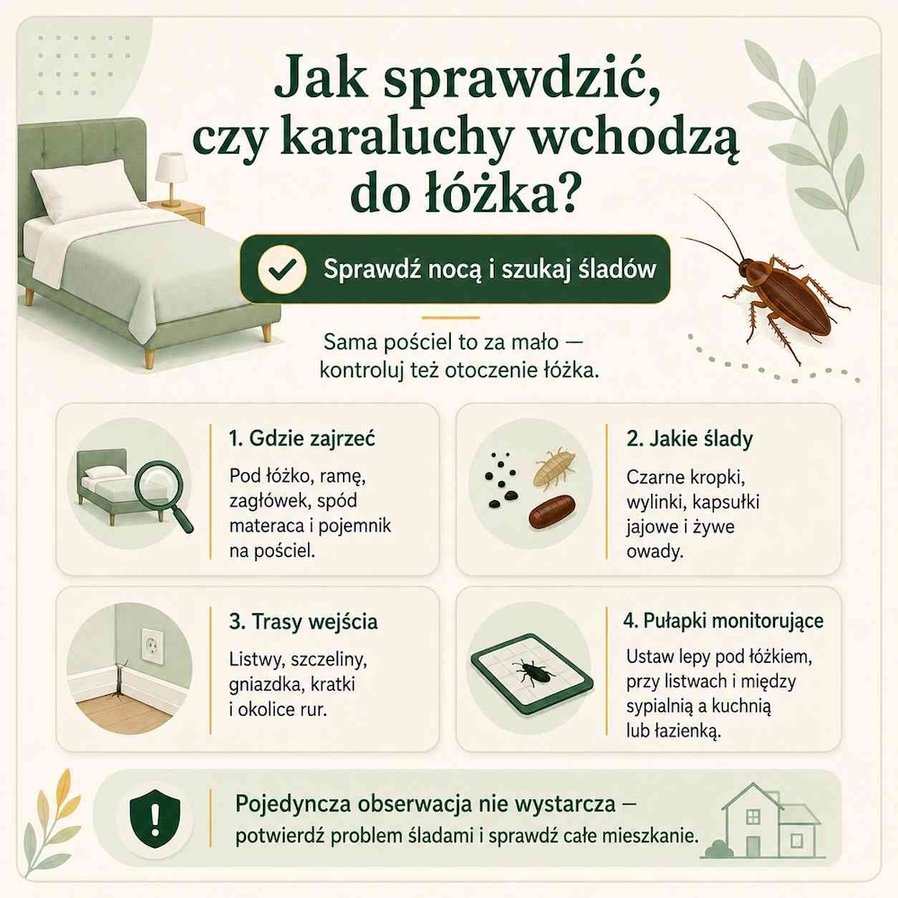 jak sprawdzić czy karaluch był w łóżku 