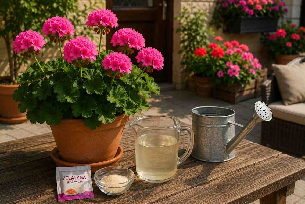 nawoz-z-zelatyny-do-pelargonii nawożenie pelargonii żelatyną